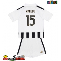 Camisa de Futebol Juventus Pierre Kalulu #15 Equipamento Principal Infantil 2026-27 Manga Curta (+ Calças curtas)